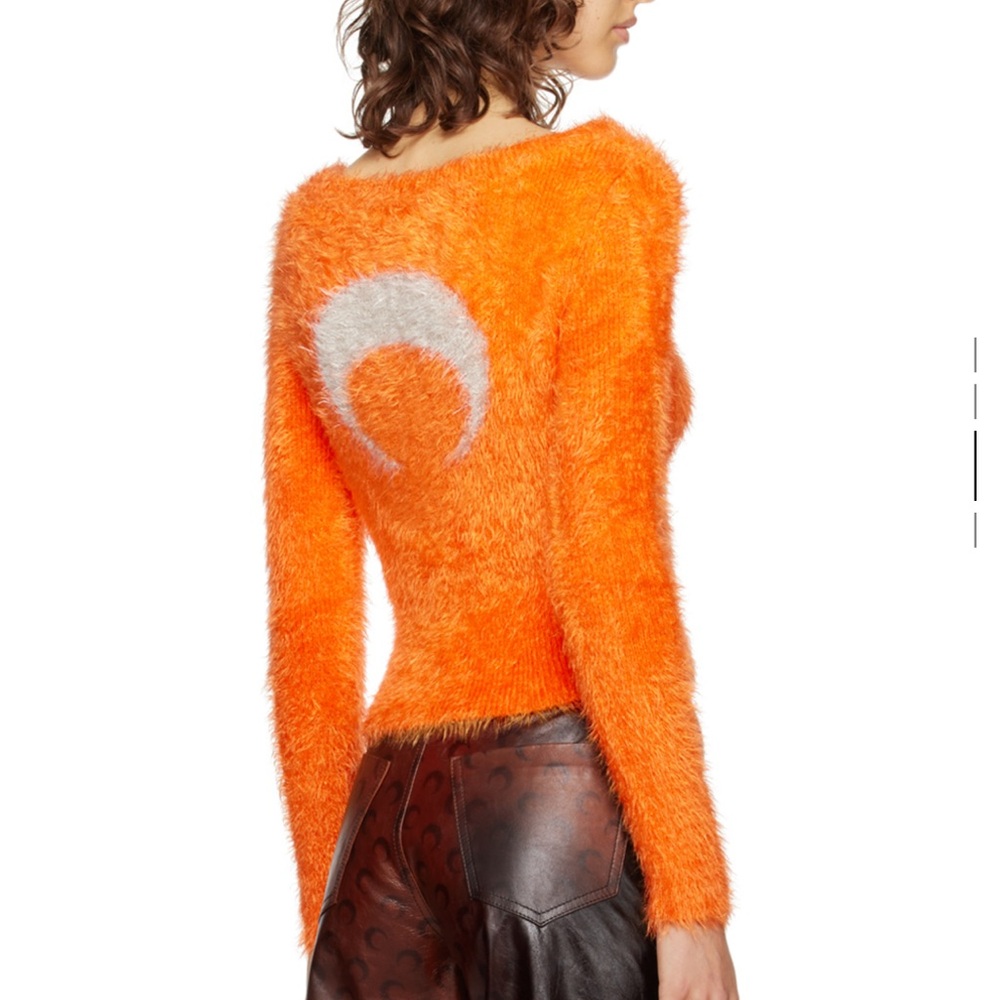 Marine Serre Orange Puffy Sweater